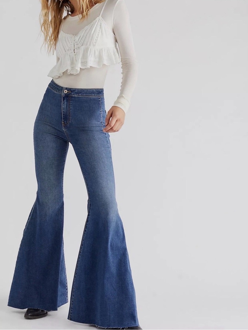 We The Free High Waist Flare Jeans - 29 Bundle with FPeople Off shoulder top!!!